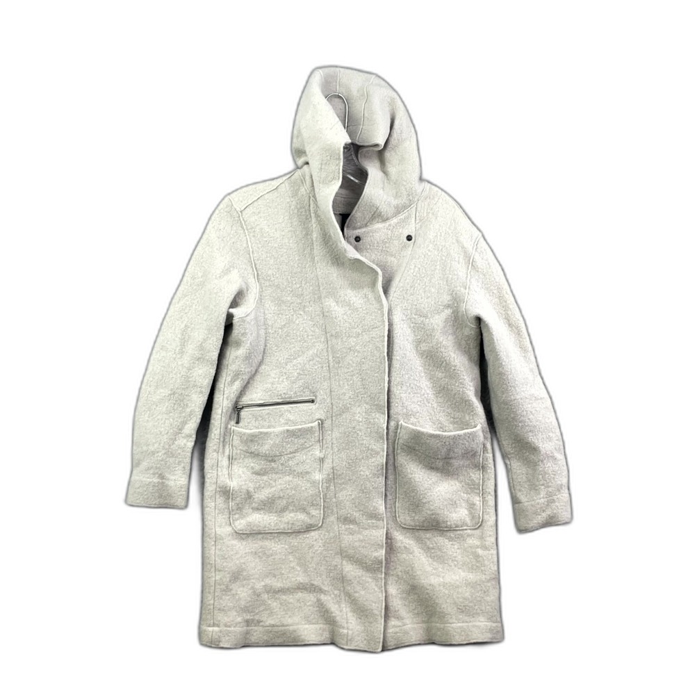Nau Boiled Wool Trench Coat Women Small Hooded Classic Winter Outdoor Streetwear